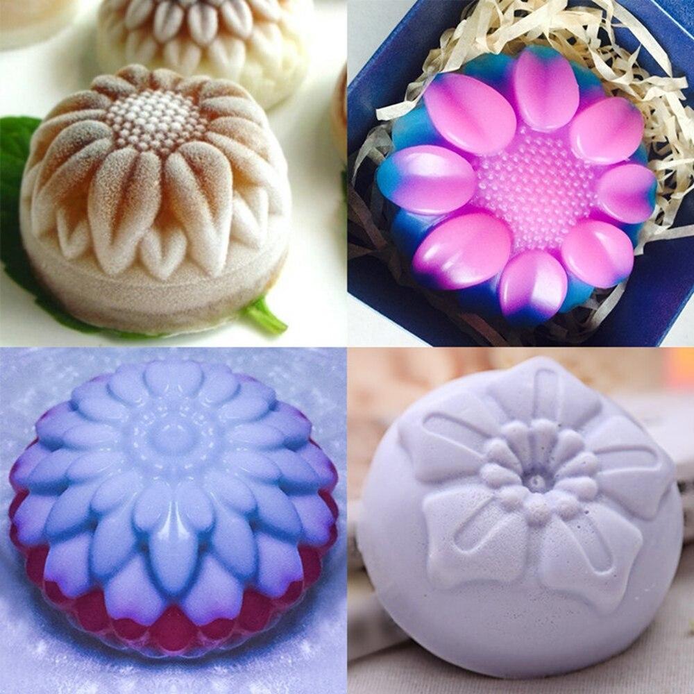 Blume geformte Silikon DIY handgemachte Kerze Kuchen Form liefert 6 Loch Handwerk Seife Form Werkzeug