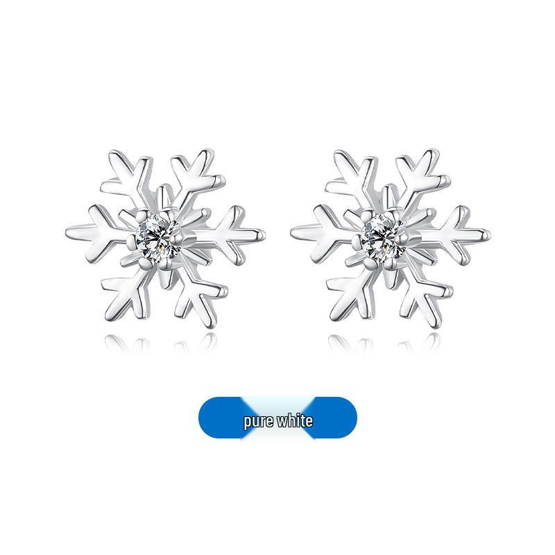 

Women s Sterling Silver Snowflake Necklace with Zircon Clavicle Chain - Light Luxury Niche Design S925 Silver