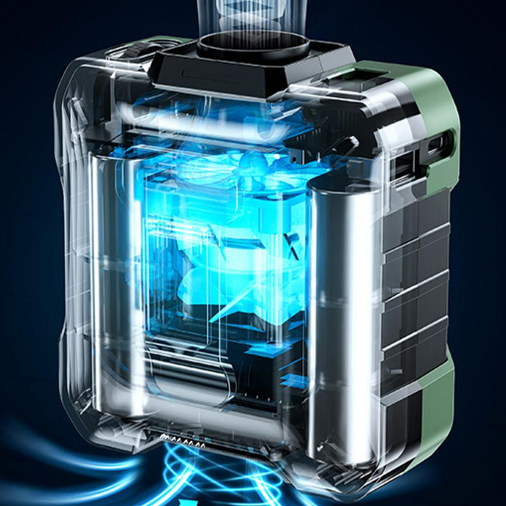 Hanging Neck Fan USB Rechargeable Waist Clip Fan for Outdoor Indoor (Army Green)