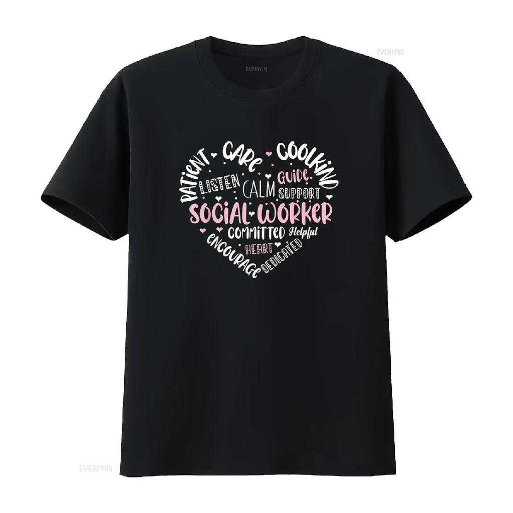 Social Worker Work Caseworker Public Love T Shirt vintage Washed Versatile designer clothes Slightly Comfortable graphic Unisex