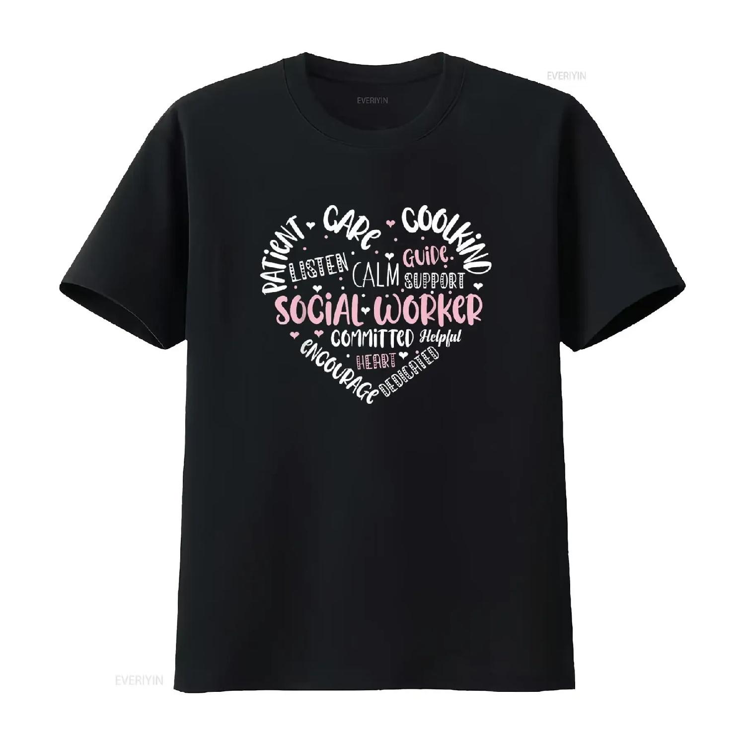 Social Worker Work Caseworker Public Love T Shirt vintage Washed Versatile designer clothes Slightly Comfortable graphic Unisex XXXXL
