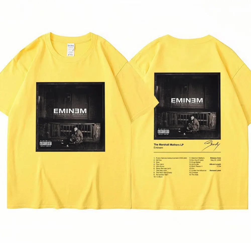 Eminem Rapper T Shirt The Marshall Mathers LP Album Print Vintage T-shirt Casual Short Sleeve Men Women Loose Tees Streetwear