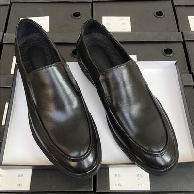 Work Leather Shoes Men'S Business Dress Leather Lazy Breathable Suit Foot Cover Men'S Round Head One Pedal Men'S Shoes