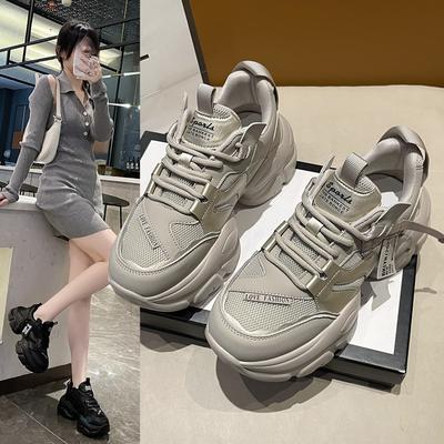 Spring Sports Casual Shoes Korean Version Trend Hundred Matching Retro Height Increase Vulcanized Old Dad Comfortable Shoes