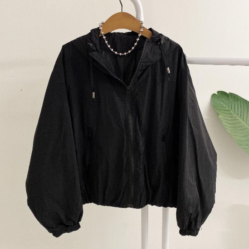 Honey J Terbin Shirring Hooded Windbreaker Jumper 4 Colors