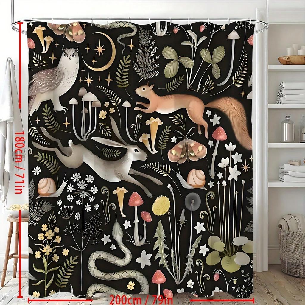 Enchanted Forest Shower Curtain: Embrace The Magical Design, Soft Fabric, And Nature Vibes For Your Cozy Bathroom