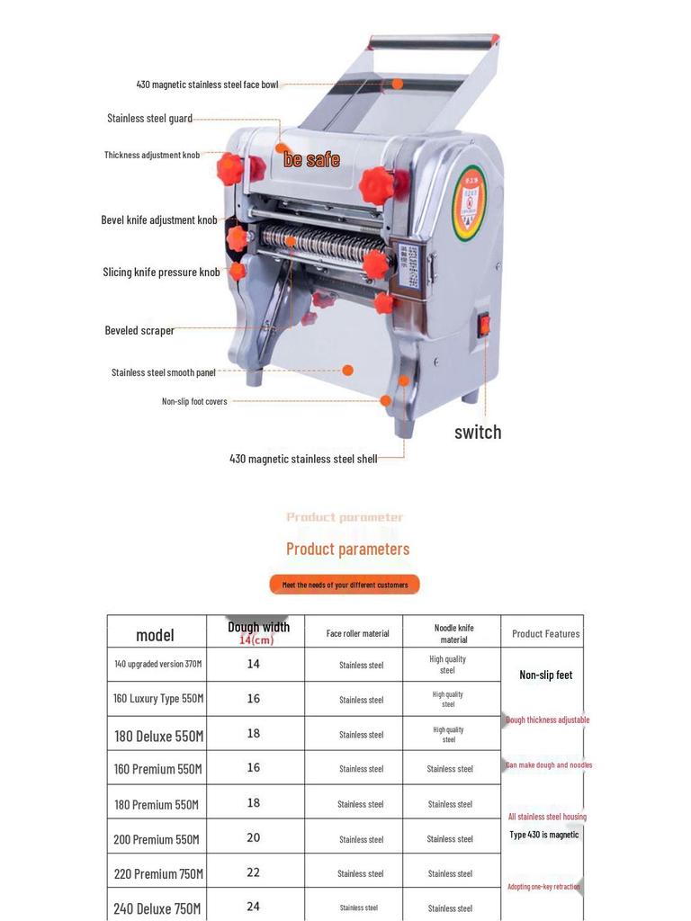 Macro Super Press, máquina multifuncional elétrica para fazer macarrão e bolinhos - uso doméstico e comercial