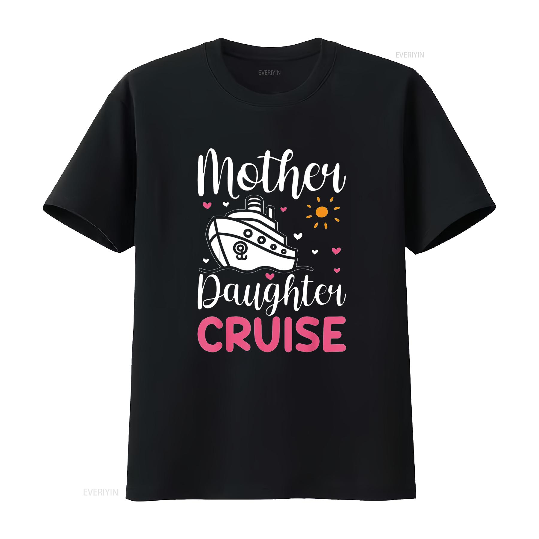 

Cruise Trip Mother Daughter Ship Travelling Women s T Shirt Fashionable Distinctive Print Soft Fabric Summer vintage Washed 4XL