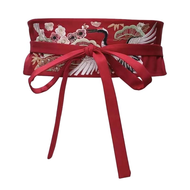 Exquisite Embroidery Hanfu Waistband for Women Wrap Dress Halter Dress Tie Belt