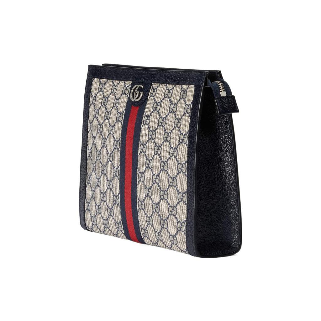 Gucci Ophidia Logo Stripe Canvas And Leather Clutch Unisex clutch Blue 625549-96IWN-4076