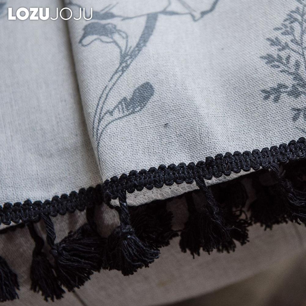 1 ADET LOZUJOJU Vintage Kırsal Stil Çiçek Desenli Saçak Kenarlı Yarı Karartma Perde Küçük Pencere Mutfak Yatak Odası Oturma Odası Balkon Ev Dekorasyonu için