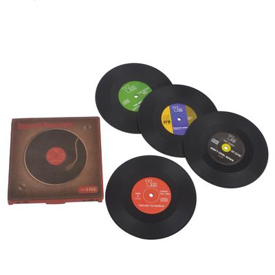 Suporturi colorate retro pentru băuturi cu discuri de vinil Set de suporturi pentru discuri de vinil Decor pentru măsuța de cafea