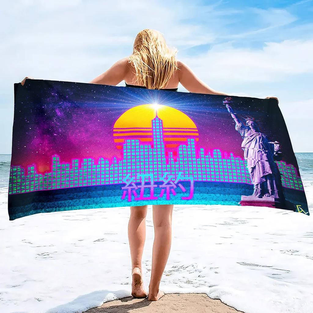 Beach Towel Statue of Liberty Microfiber Beach Towels Quick Dry Towel Sand Proof Super Absorbent Beach Towels Independence Day