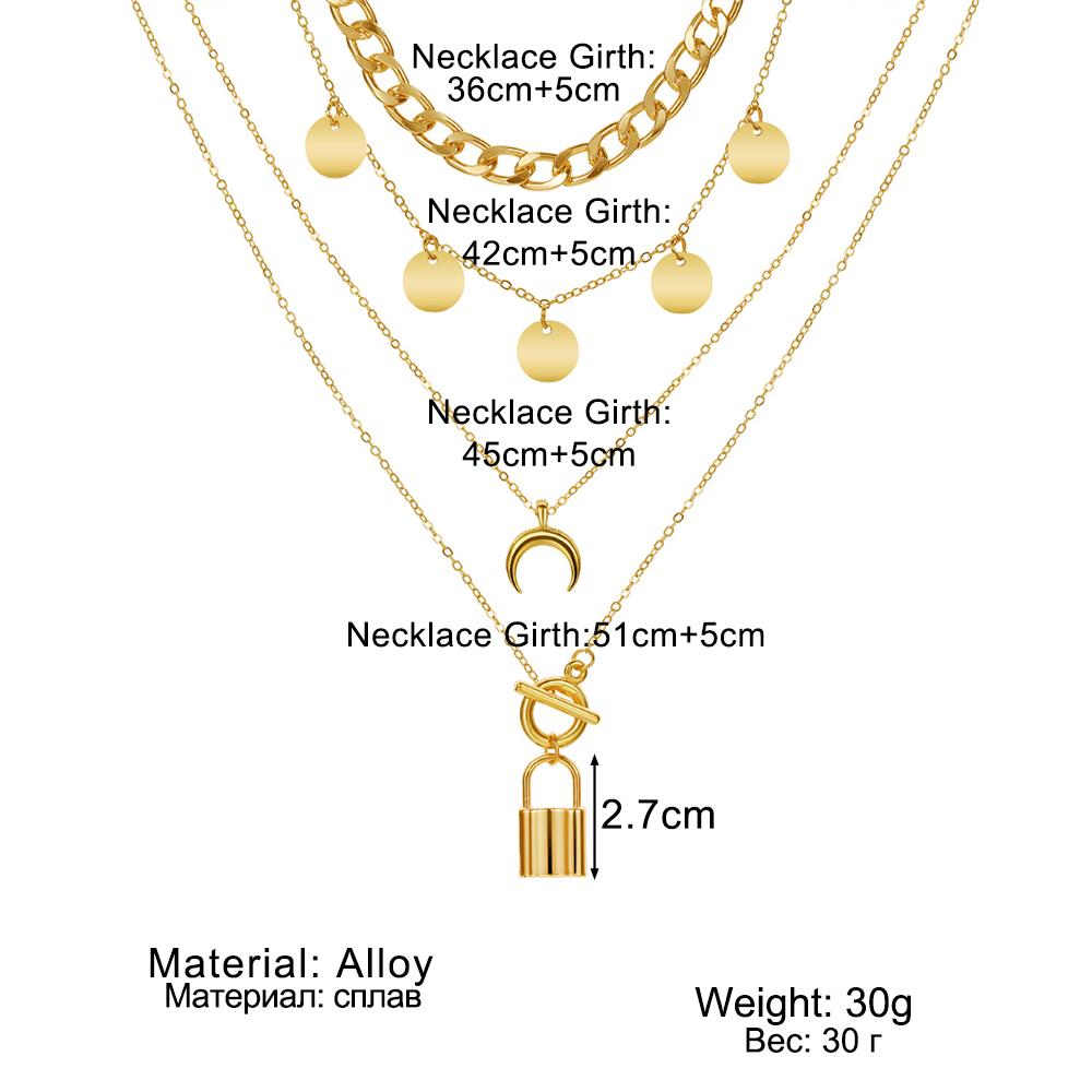 2022 Fashion New Luxury Bracelet Moon Lock Ot Pendant Hollow Out Student Cute Jewelry Couple Sweater Chain