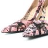 GUCCI pumps GG rhombus python print heels Pink black leather Women 36.5 738689 Used