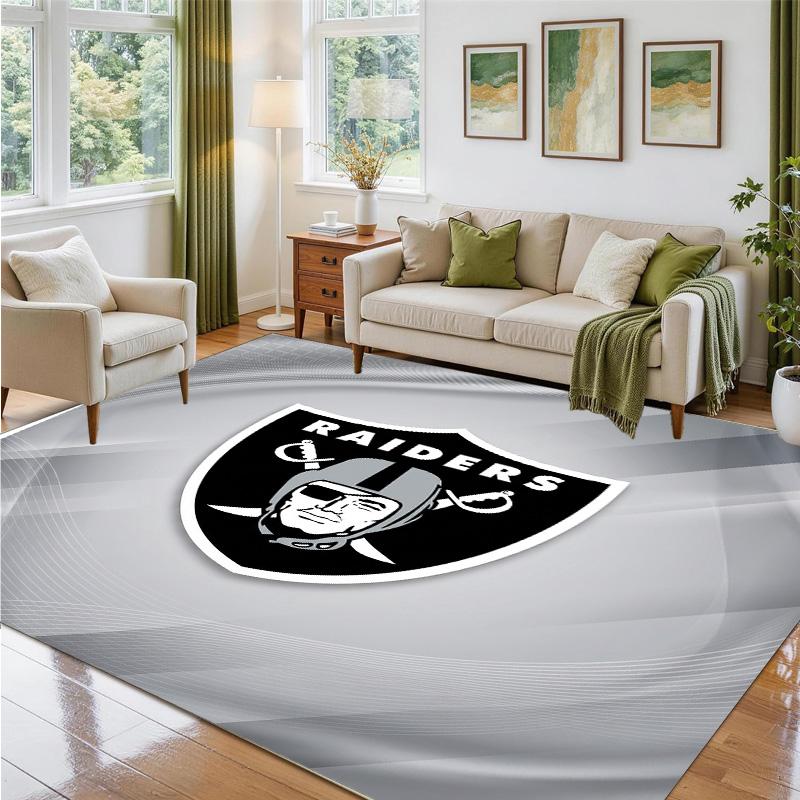Las Vegas Raiders Design Crystal Velvet Rug Soft Decorative Mat for Bedroom Entrance
