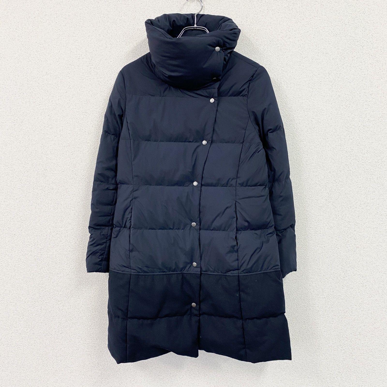 PLST Stretch Tuff Tabic Color Down Coat 90% Down Navy Blue S Size Old Clothes [Discount Negotiation OK! ]