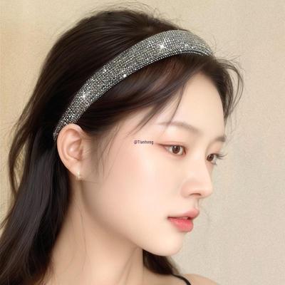 Damen 2025 Hoher Krone Strass Stirnband - Leichter Luxus, Breites Randdesign für Sommer