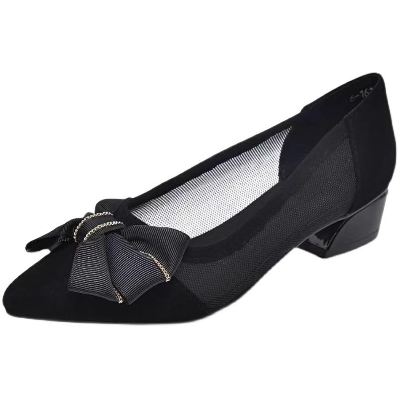 

Сетчатые дышащие сандалии женские туфли 2025 новая летняя мягкая подошва острый носок высокий каблук темперамент летние туфли для мамы 41 чёрный