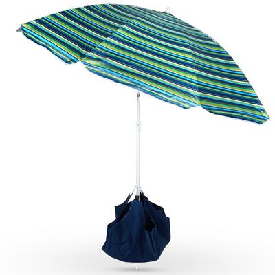 Parasol Plażowy Ogrodowy Z Filtrem UV Podstawą Na Piasek Wodoodporny Łamany