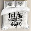 Adventure Duvet Cover Marine Theme Adventure Motivational Words Bedding Set With Pillowcase Full King For Kids Adults Room Decor