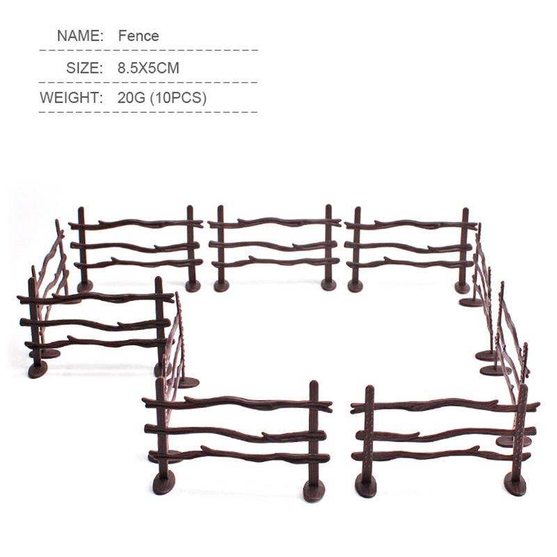 10Pc/Set Fence Decoration Model Simulation Farm Ranch Diy Sand Table Fence Accessories Static Trumpet Children Toy