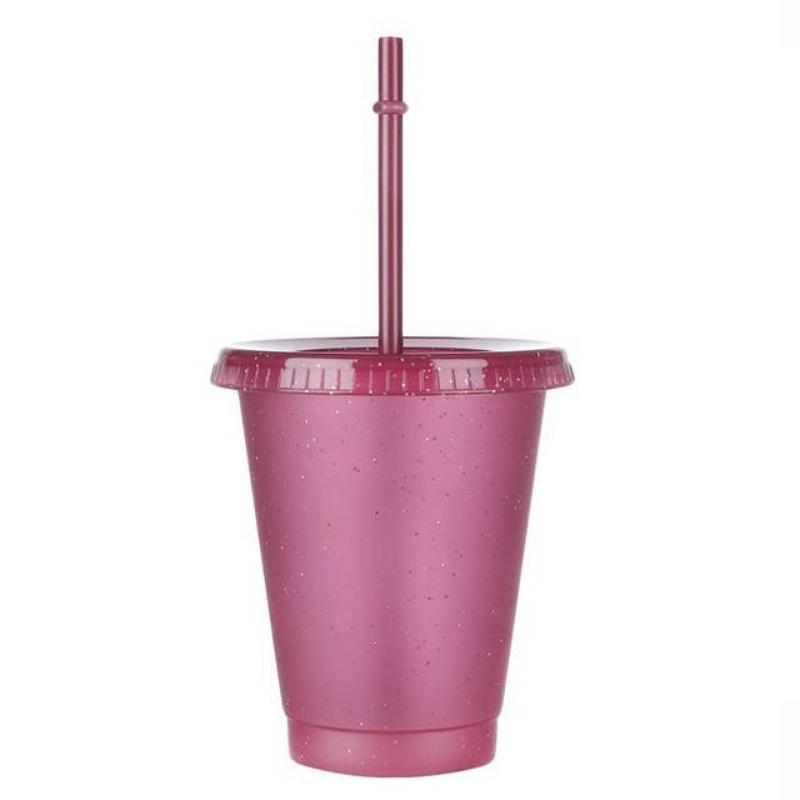 1pcs Summer Creative Water Cup Sequin Glitter Straw Cup Plastic Multi-specification Straw Design Comfortable Straw Cup