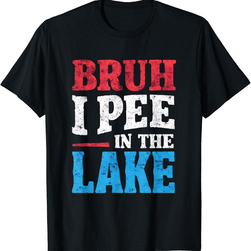 I Pee In The Lake Funny Boating Swimming Summer Vacation T Shirt - Men s Summer Cotton Graphic Tee S разноцветный