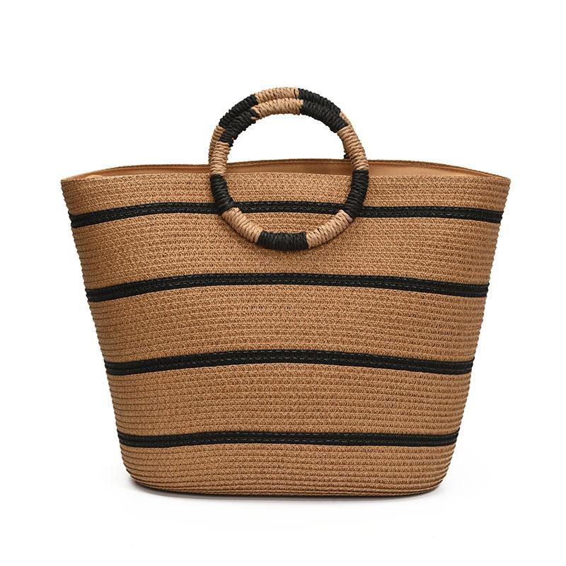 

Летняя супер огненная популярная приморская пляжная отпускная ручная соломенная сумка нишевая повседневная Мори большая вместительная сумка-ведро хаки