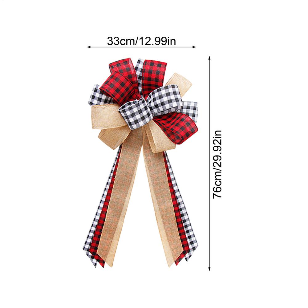 Christmas Wreath Bows Outdoor Reusable Classic Soft Decoration Christmas Ribbon Bows For Family Friends Holiday Trees Wreaths