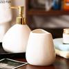 Minimalist Ceramic Bathroom Accessories Set Hand Sanitizer Bottle, Cup, Soap Dish Tray Household Soap Dispenser Lotion Bottle