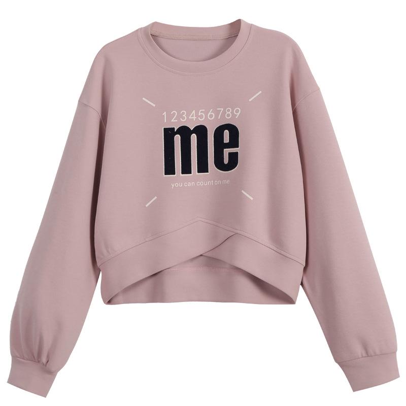 Large American Printed Round Neck Pullover Sweater - High-End, Versatile, Long Sleeve, Belly-Covering Top