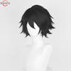 Anime L Lawliet Cosplay Wig 30cm Short Black L Wigs Heat Resistant Synthetic Hair Halloween Party L Misa Amane Wigs + Wig Cap