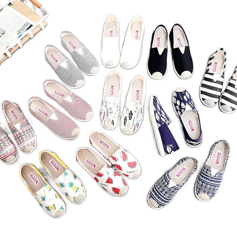 Spring and Autumn new cloth shoes single shoes medium casual canvas shoes cotton mop soft sole