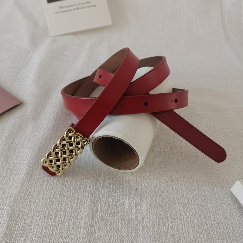 Womens Genuine Leather Skinny Belt For Dress And Coat Fashion Accessories For Winter Season