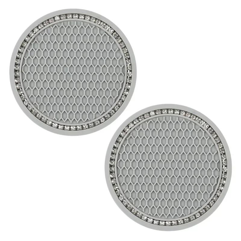 2Pcs Car Coaster Water Cup Holder Anti-slip Pad Mat Silicone Gadget Round Heat Insulation Mats Car Interior Accessories