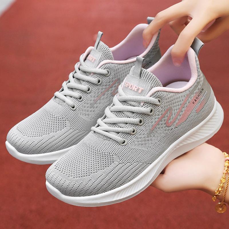 

New Style Sports Shoes Breathable Shoes Soft-soled Running Shoes Single Shoes for Women 36 сірий