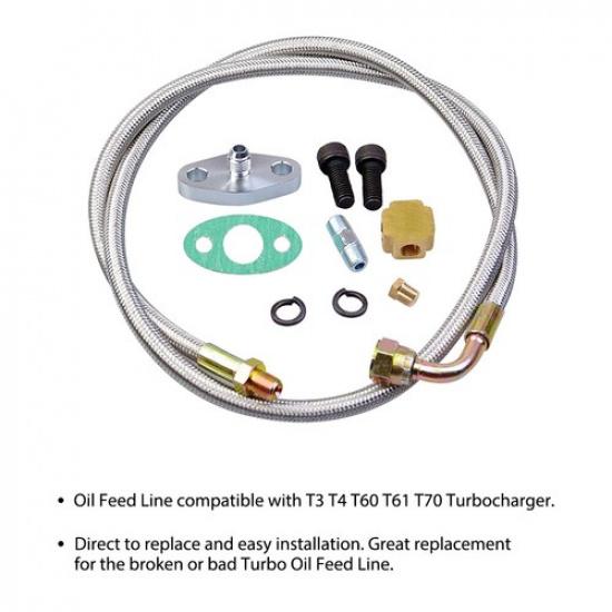 Turbo Oil Return + T3T4T04E Feed Line Kompletní sada Pro Honda T3T4
