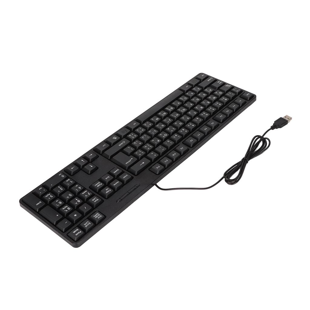 Arabic Keyboard 104 Keys USB Interface Wired Design Black ABS Material Office Keyboard for Desktop Computers