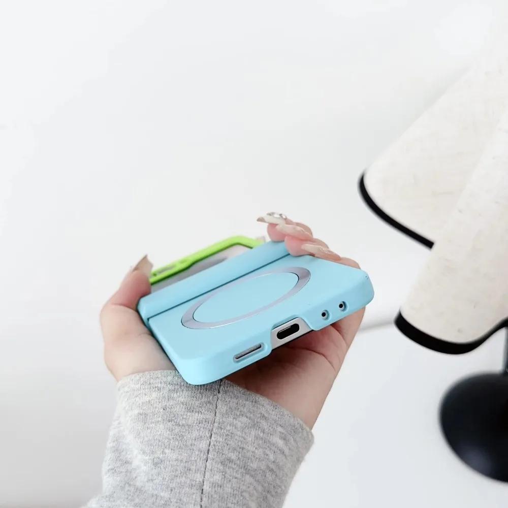 Gradient Color For Magsafe Magnetic Hinge Protection Phone Case for Samsung Galaxy Z Flip 7 FE 6 5 4 3 5G Hard Plastic Cover