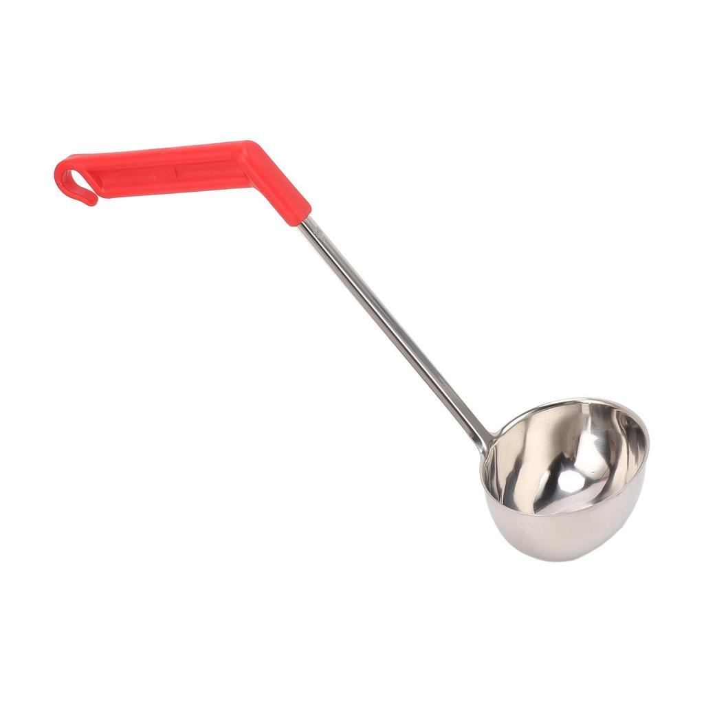 Suppeskje Rustfritt Stål Anti-skold Multifunksjonell Buet Håndtak Kjøkkenskje for Hjemmekoking