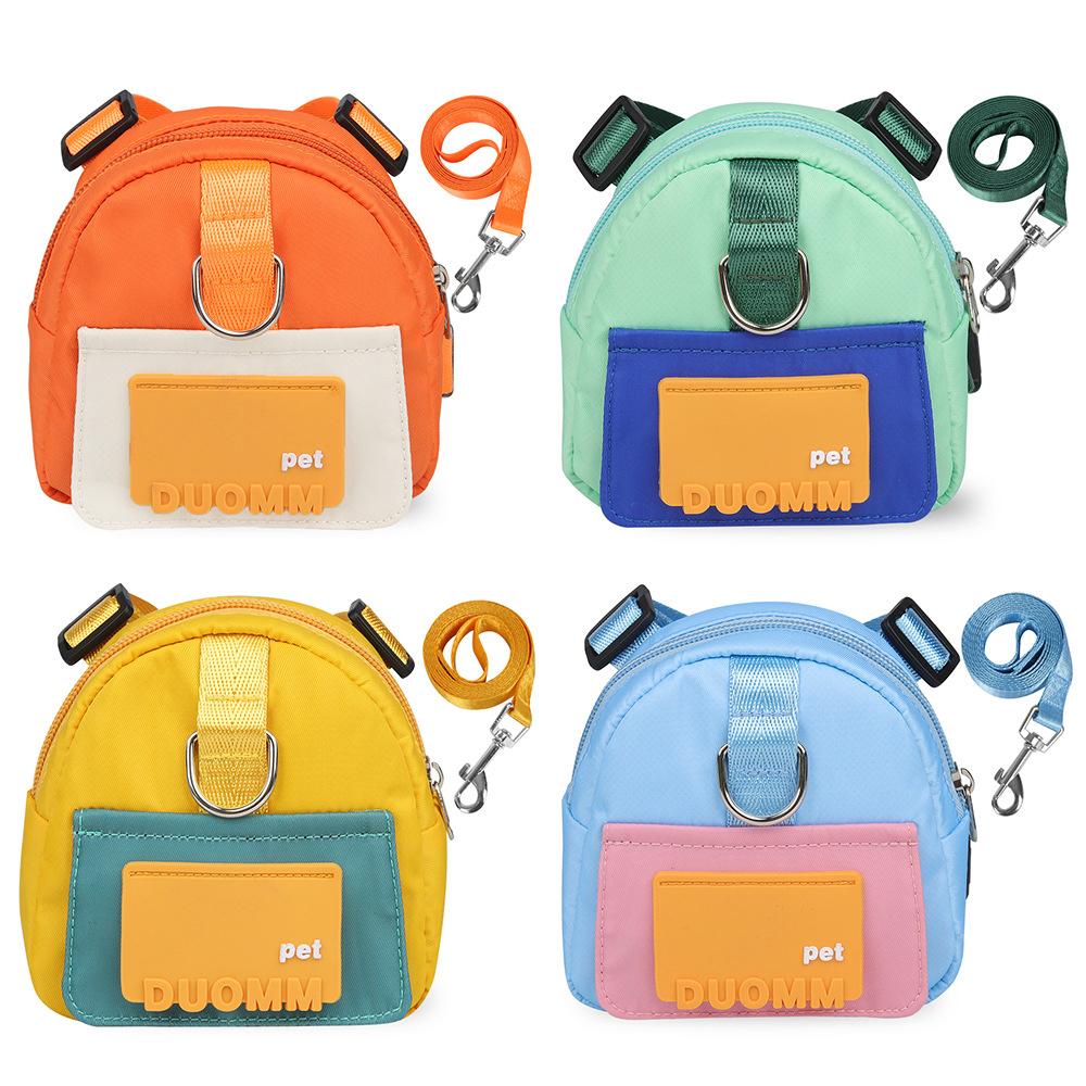Cute Adjustable Pet Backpack with Harness Leashes Outdoor Travel Portable Dog Training Treat Pouch Pet Puppy Snack Storage Bags