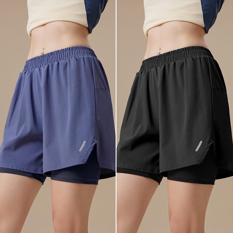 Two-Piece Women's Quick-Drying Sports Shorts - Perfect for Summer Badminton, Tennis, Running, and Yoga