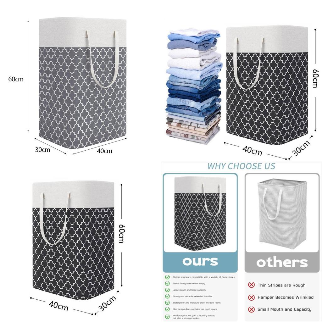 Modern Cotton Foldable Laundry Bin With Waterproof Material For Clothes And Toys
