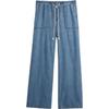 Cotton Lyocell Blend Drawstring Casual Wide Leg Jeans Women Jeans 886850