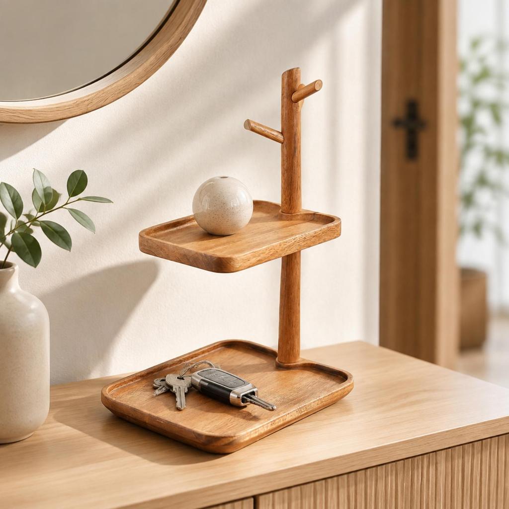 Two-Tier Tabletop Storage Organizer Elegant Tiered Tray Stand Easy to Clean