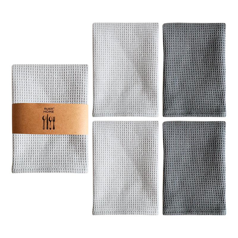 Plain Waffle Dishcloth 4 Set Scouring Cloth, Home Kitchen Rag