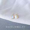 14K Gold-Plated Sterling Silver Opal Stud Earrings - Elegant & Versatile Design for Women