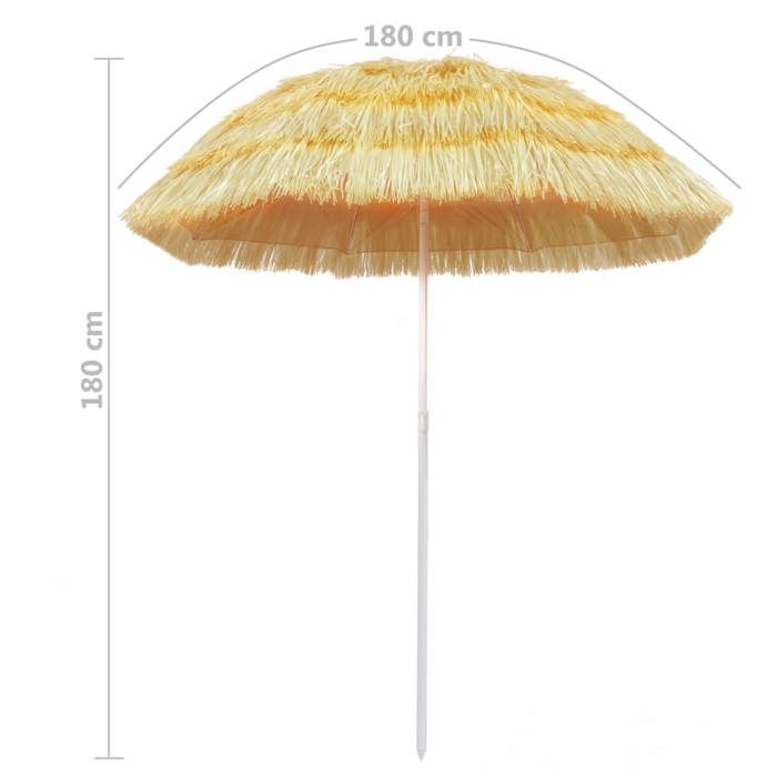 VidaXL Natural Beach Umbrella Hawaiian Style, Patio Sunshade, Sun Shelter, Garden Terrace Courtyard Umbrella 44547