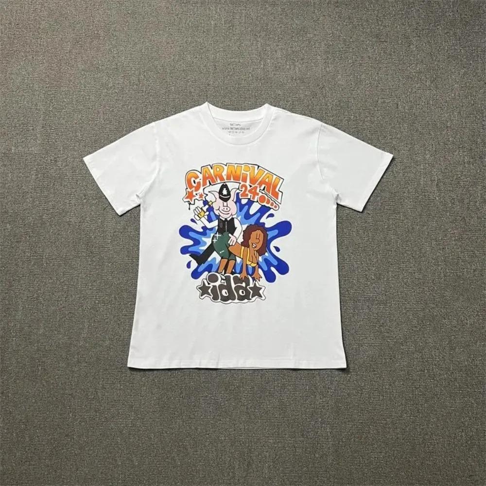 25 Ida Sply American Trendy Brand Fun Printing Short Sleeve Summer New Loose Men and Women Couple Crew Neck T-shirts Tops